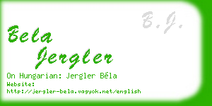 bela jergler business card